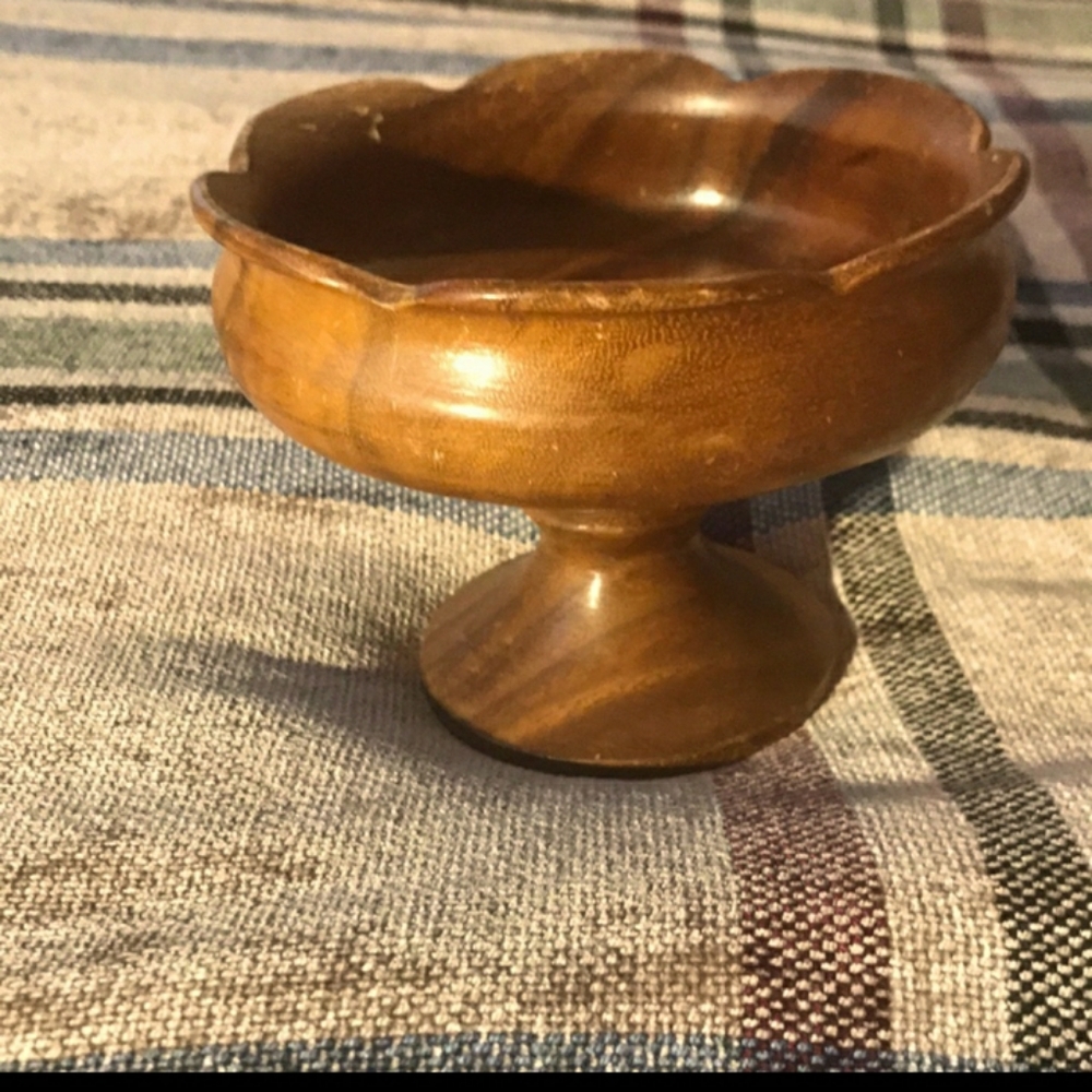 Vintage Monkey-pod snack dish